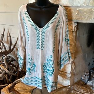 Urban Mangoz size Medium embroidered details bell sleeves dress top